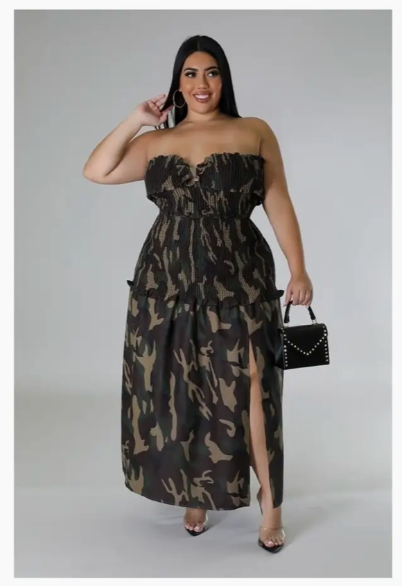 Strapless Camo | Maxi