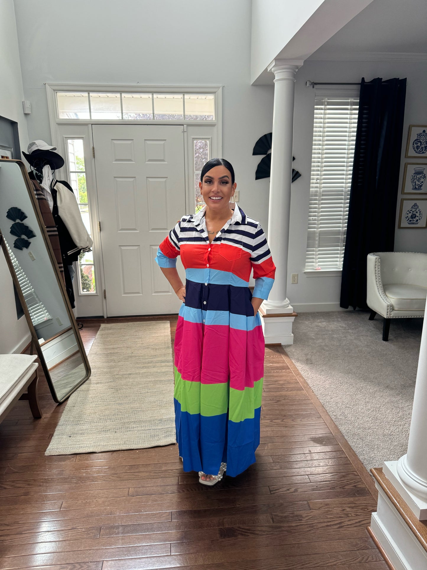 Colorful Nautical | Button Up Dress