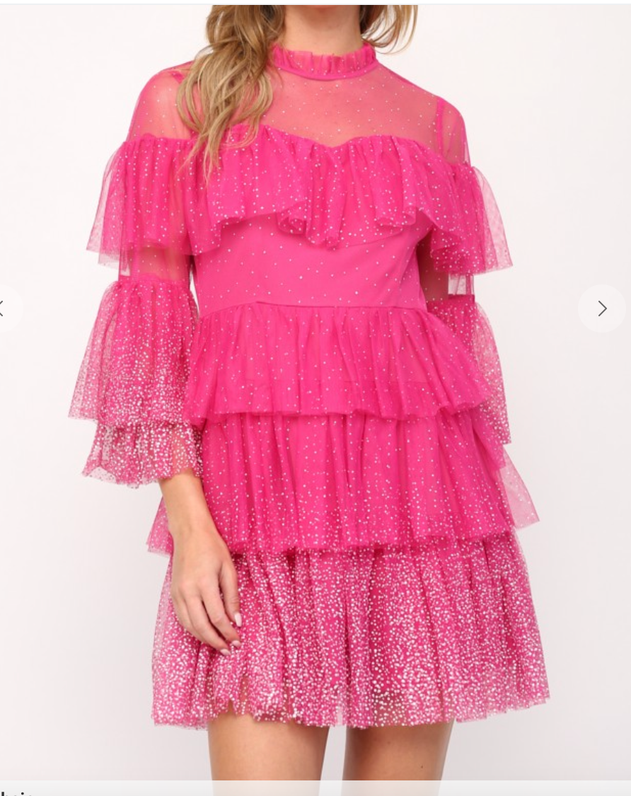 Pink & Pearls | Ruffle Dress