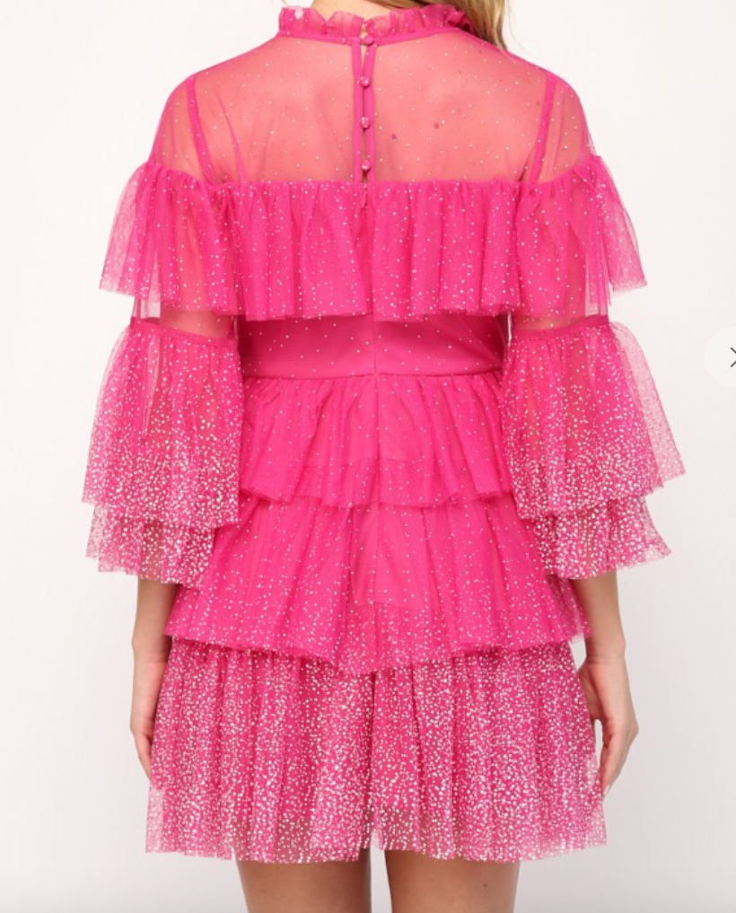 Pink & Pearls | Ruffle Dress