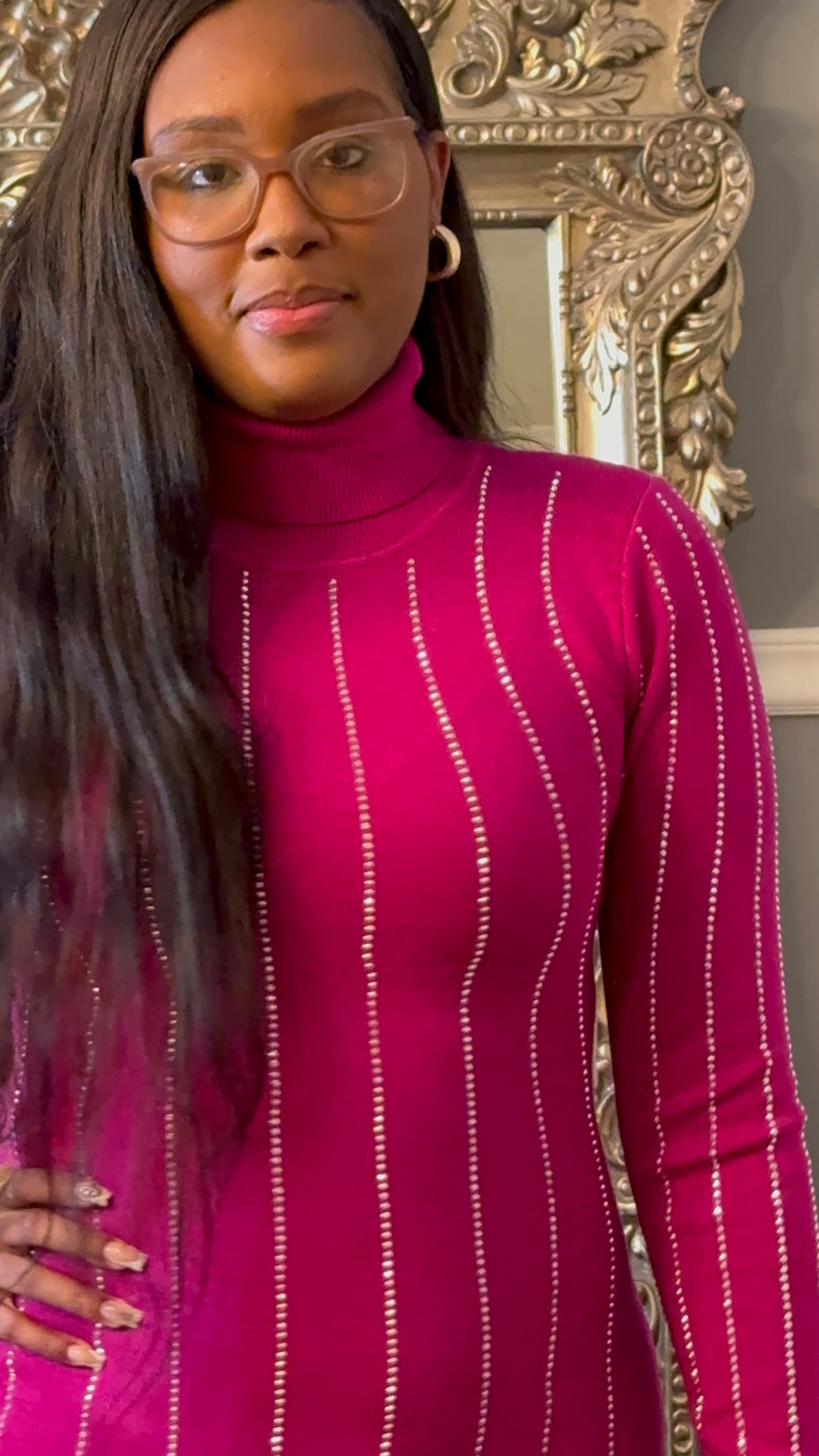 The Pink Crystal | Sweater Dress