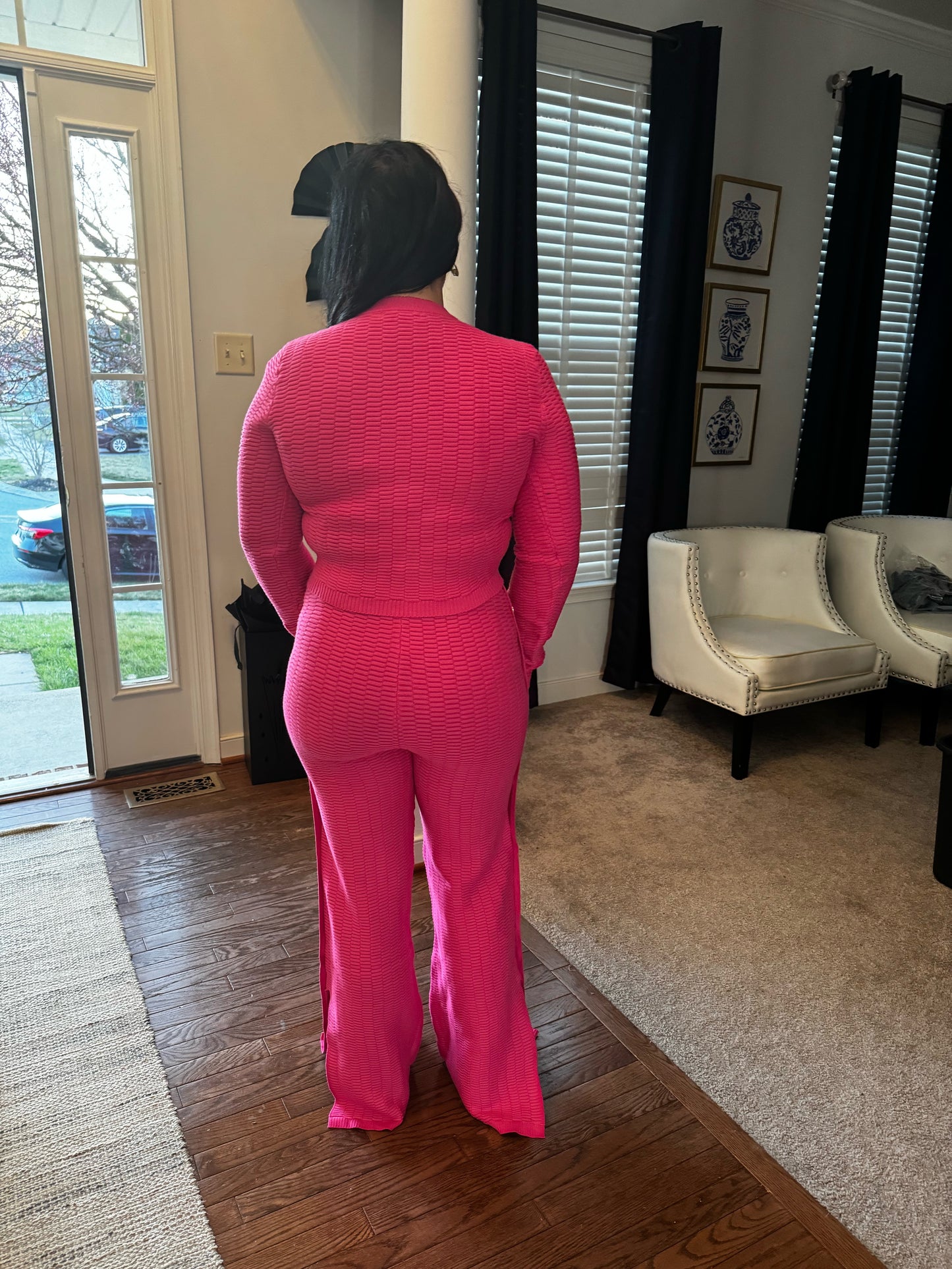 Pretty in Pink | Two-Piece Set With Gold Button Detail