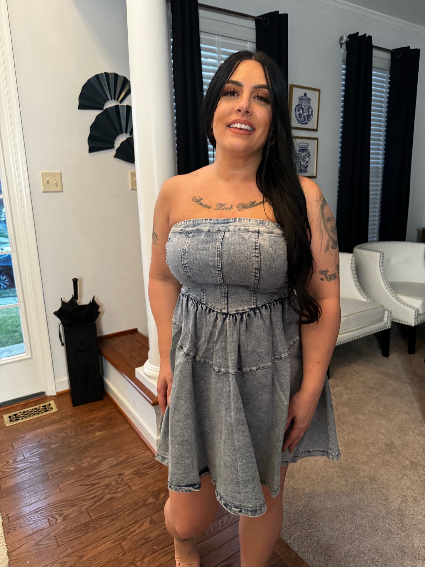 Fun & Flirty | Denim Tube Dress