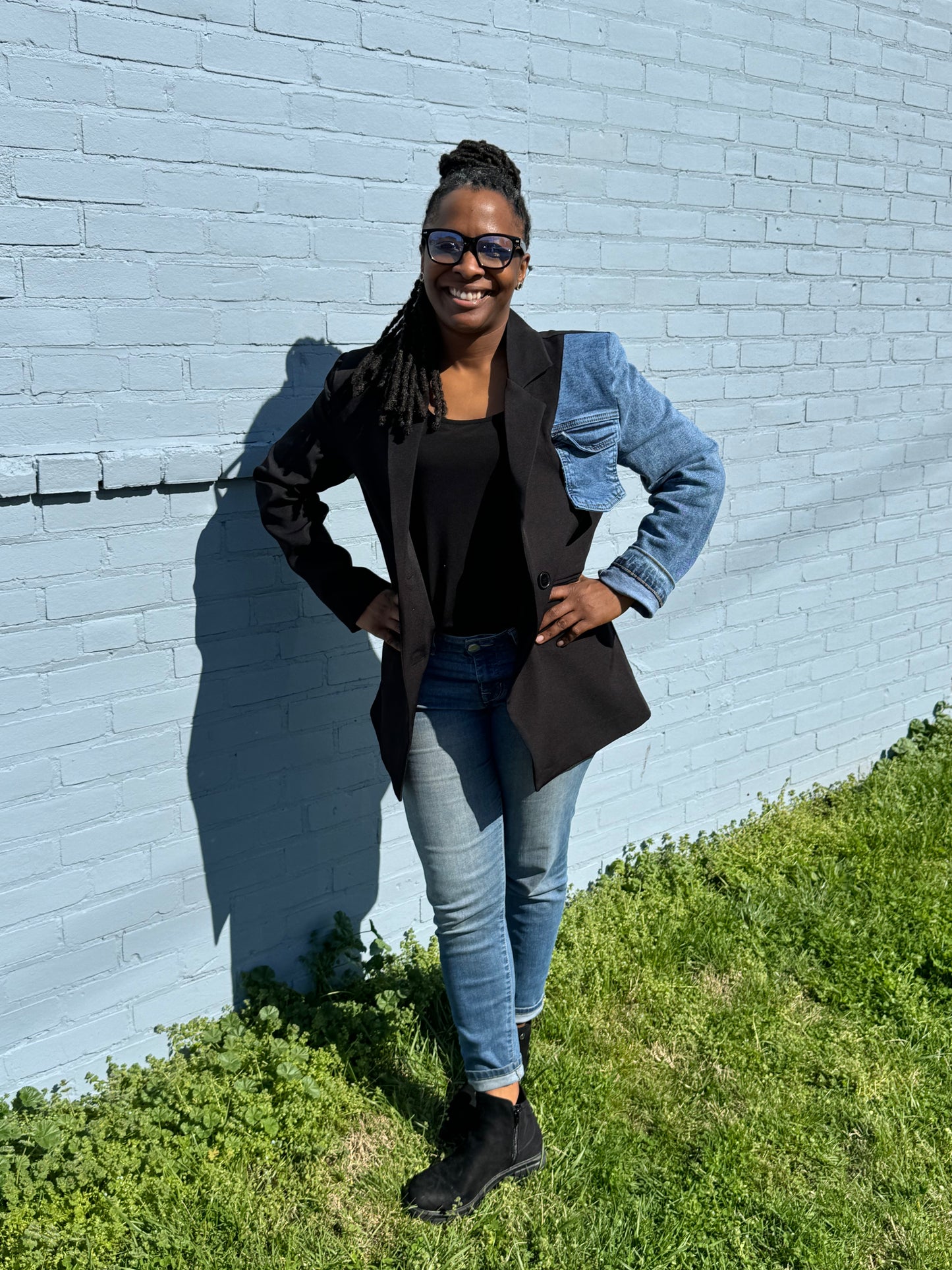 This or That | Black & Denim Blazer