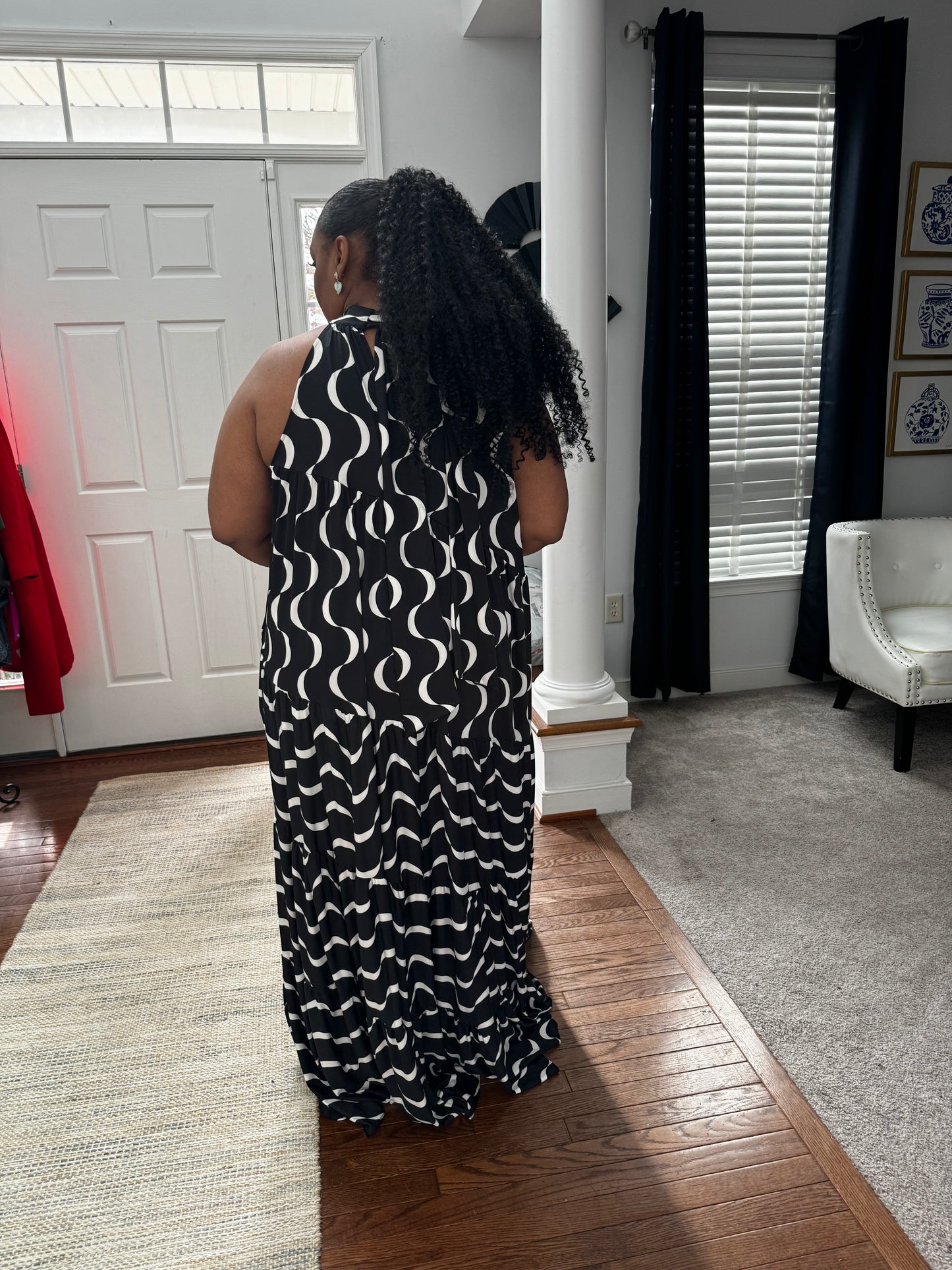 It's Black & White | Halter Dress