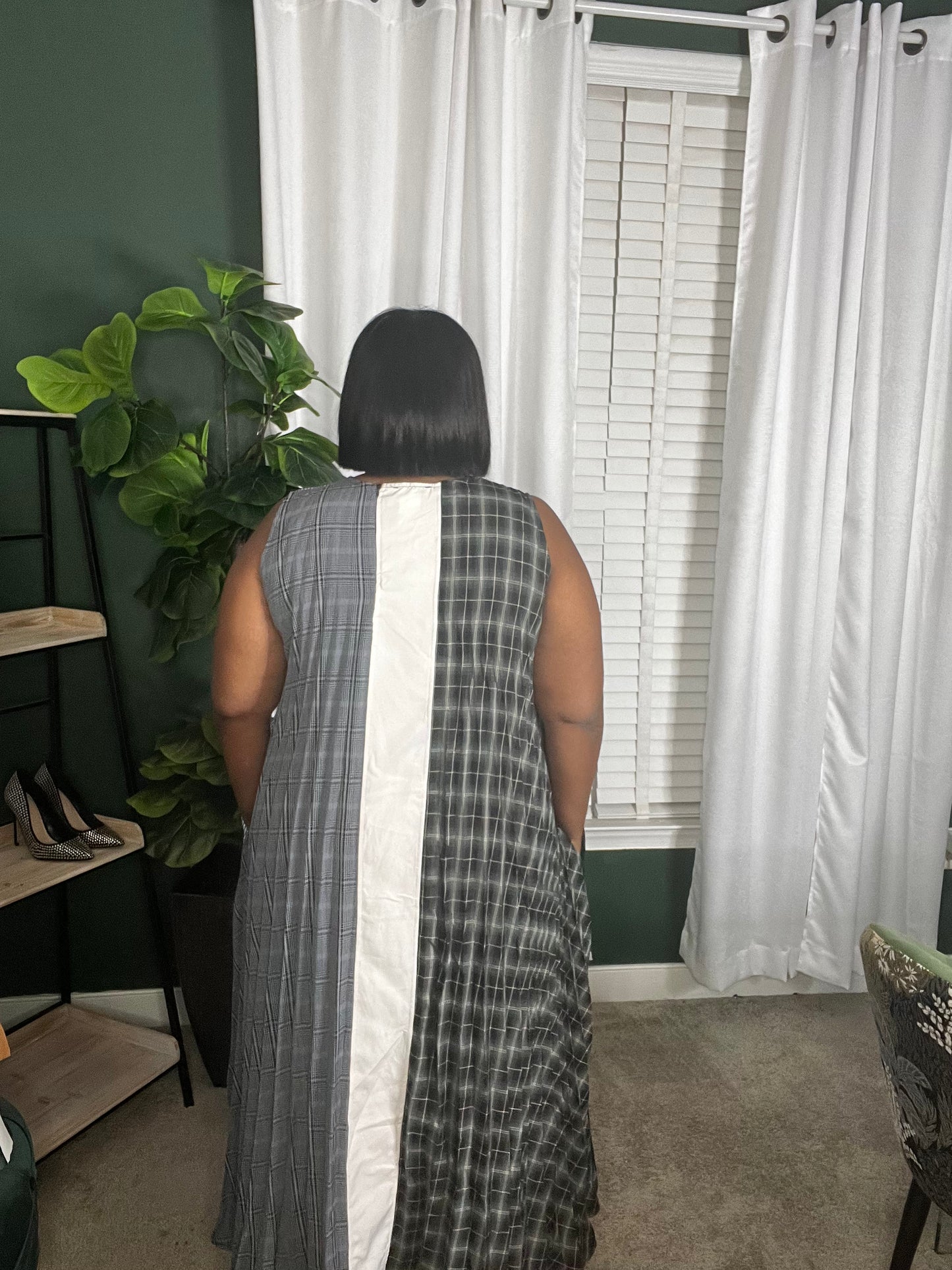 Mixed Prints | Maxi with Pleated Back