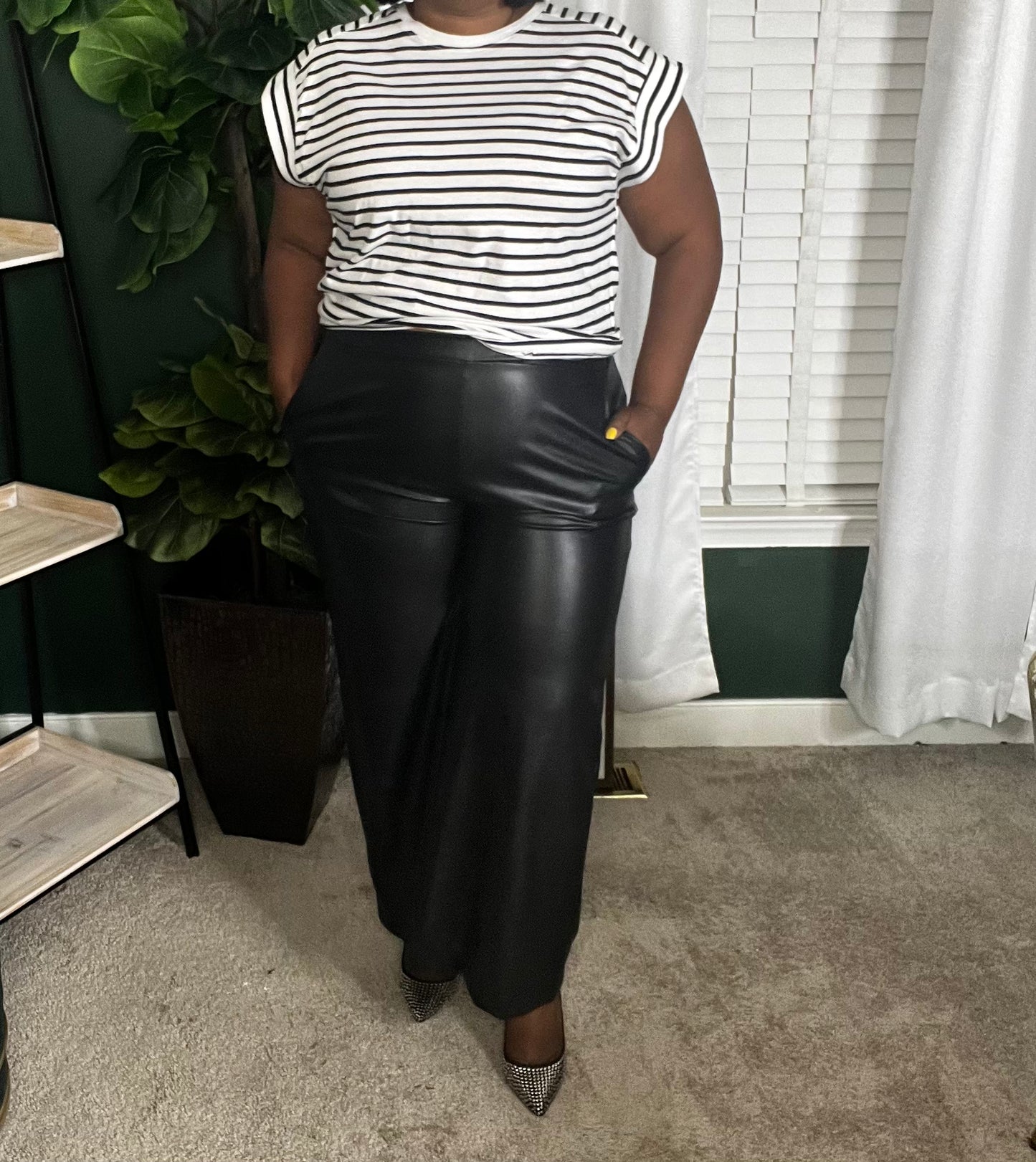 Leather Pedal Pushers | Pants