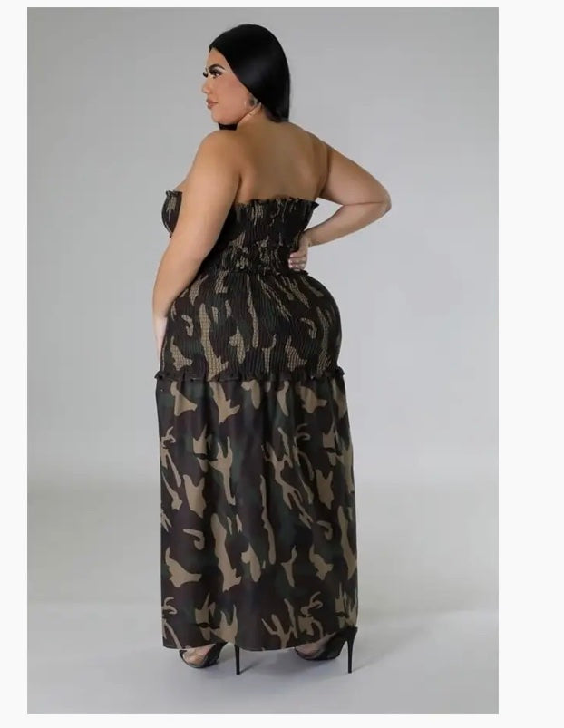Strapless Camo | Maxi